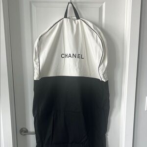 CHANEL Black and White Zippered Bag